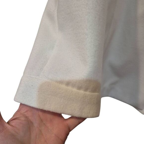 Chico's Women's Off White Poly/Rayon/Spandex Fleece Button Front Jacket - Picture 8 of 12